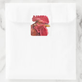 Rooster Face Vierkante Sticker (Tas)
