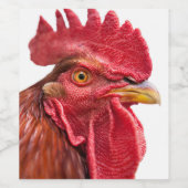 Rooster Face Wijn Etiket (Enkel label)