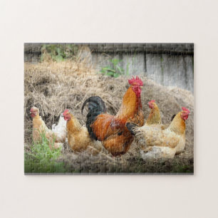 Rooster Family Jigzaag Puzzle Legpuzzel
