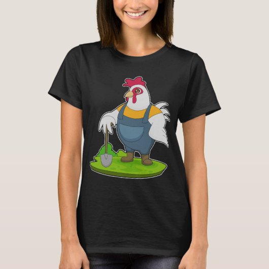 Rooster Farmer Shovel T-shirt (Voorkant)