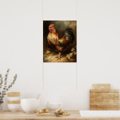  Rooster Farmhouse Art Print (Keuken)