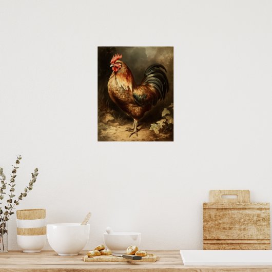 Rooster Farmhouse Art Print (Keuken)