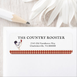 Rooster Farmhouse Country Return Addres Etiket
