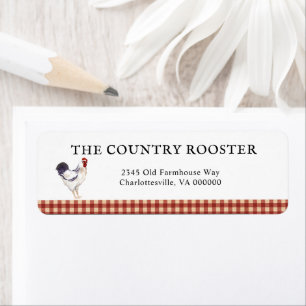 Rooster Farmhouse Country Return Addres Etiket