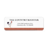 Rooster Farmhouse Country Return Addres Etiket (Voorkant)