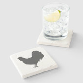 Rooster Farmhouse Marble Stone Onderzetter (Zijkant)
