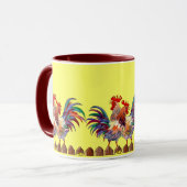 ROOSTER FENCE door SHARON SHARPE Mok (Voorkant links)