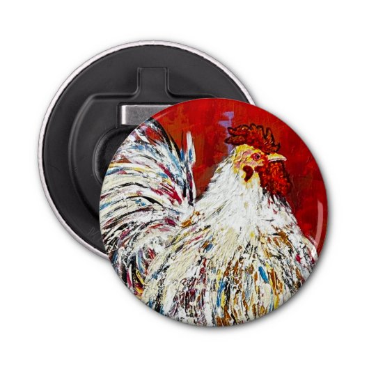 Rooster flesopening button flesopener (Voorkant)