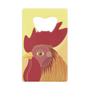 Rooster flesopening creditkaart flessenopener
