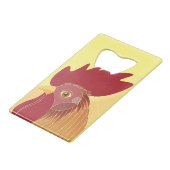 Rooster flesopening creditkaart flessenopener (Achterkant Gekanteld)