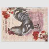  Rooster Floral Ephemera ontkoppeling Tissuepapier (Voorkant)