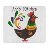 "Rooster" Folk Art Stijl Custom Snijplank (Voorkant)