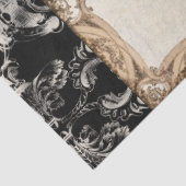 Rooster -Franse Damask Black Decoupage Tiss Tissuepapier (Detail)
