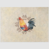 Rooster  Franse keuken Damask-ontkoppeling Tissuepapier (Voorkant)