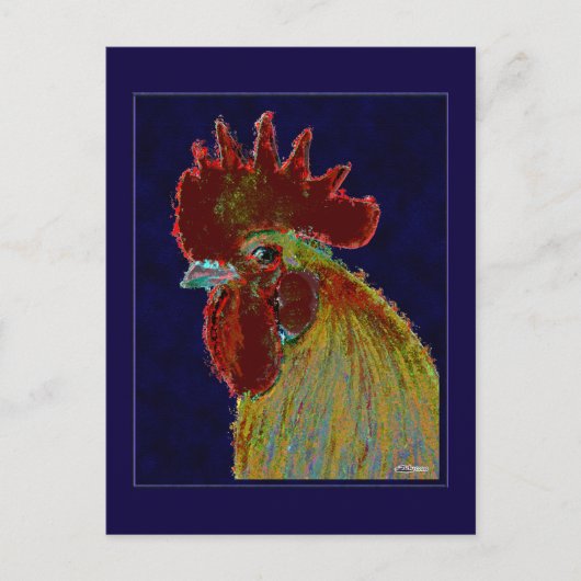Rooster: Freestyle Head Briefkaart (Voorkant)