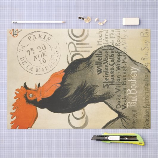 Rooster French  Opera Poster Decoupage Tissuepapier (Craft)