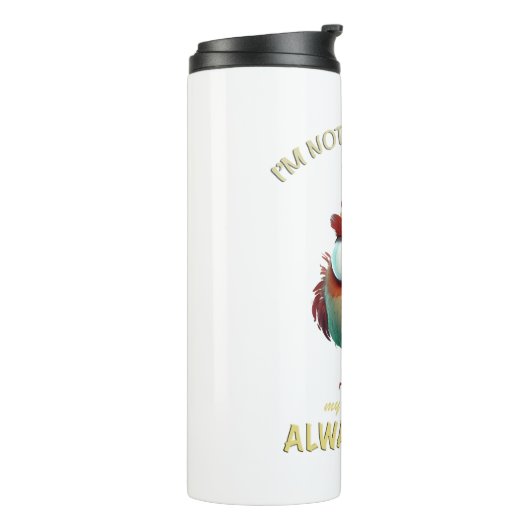 Rooster Geconcentreerd Geweldige Schattig Schattig Thermosbeker (Gedraaid links)