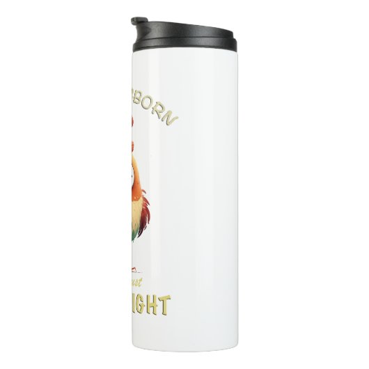 Rooster Geconcentreerd Geweldige Schattig Schattig Thermosbeker (Geroteerd rechts)