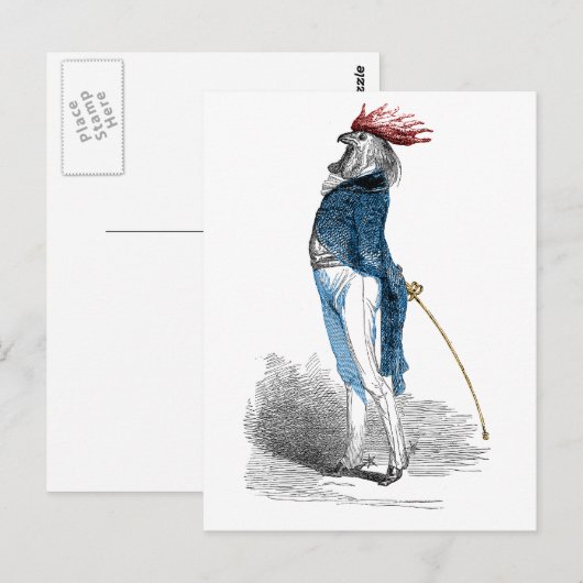 Rooster Gentleman Briefkaart (Voorkant / Achterkant)