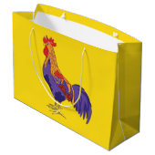Rooster Gift Bag Large Cadeautasje (Achterkant Gekanteld)