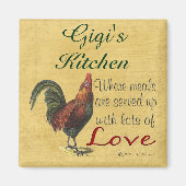 Rooster Gigi's Keuken Koelkast Magneet (Voorkant)
