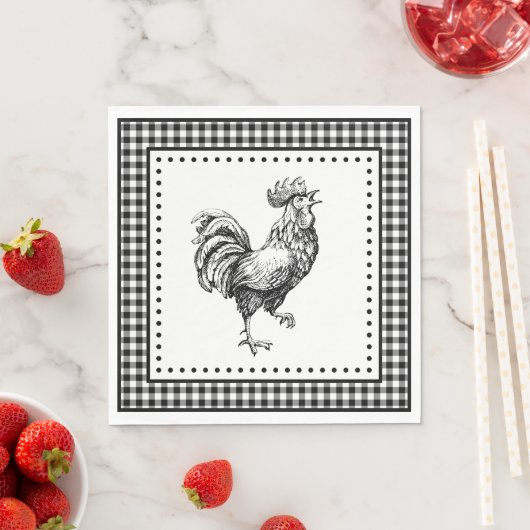 Rooster Gingham Servet (Insitu)