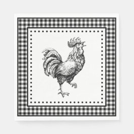 Rooster Gingham Servet