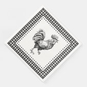 Rooster Gingham Servet (Hoek)
