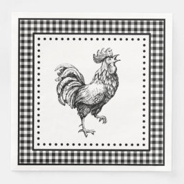 Rooster Gingham Servet