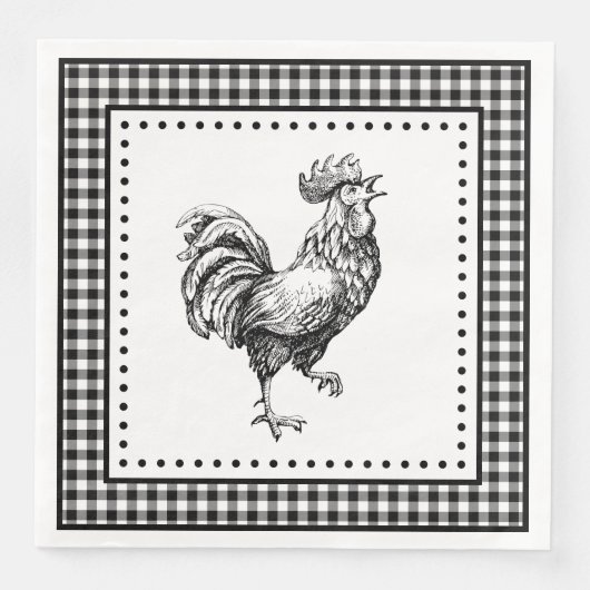 Rooster Gingham Servet (Voorkant)