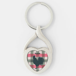 Rooster Gingham Sleutelhanger