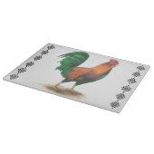 Rooster Glas Snijplank (Hoek)