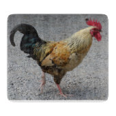 Rooster Glass Chopping Board Snijplank (Voorkant)