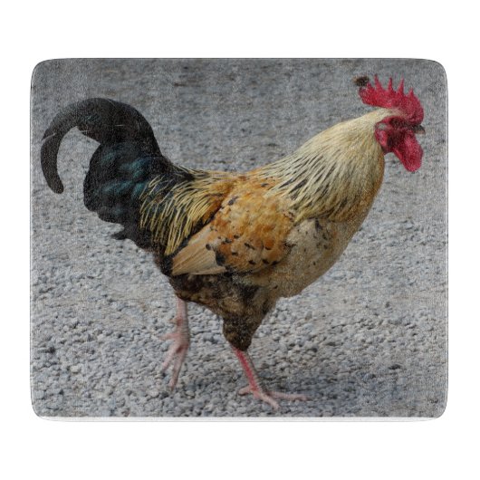 Rooster Glass Chopping Board Snijplank (Voorkant)