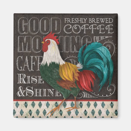 Rooster Good Morning magneet (Voorkant)