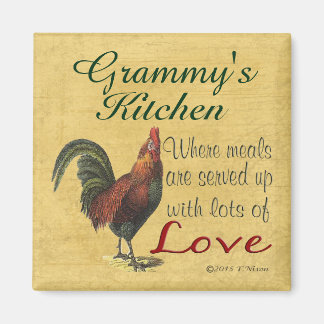 Rooster Grammy's Keuken Koelkast Magneet