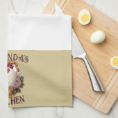 Rooster & Grapes Heraldic Crest, plain, Theedoek (Quarter Fold)