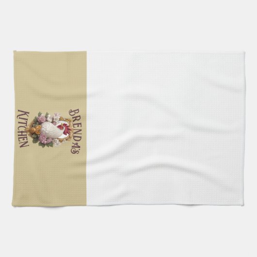 Rooster & Grapes Heraldic Crest, plain, Theedoek (Horizontaal)