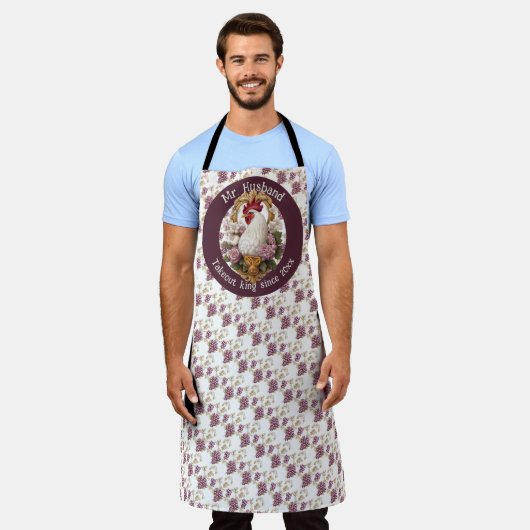 Rooster & Grapes Heraldic Crest Schort (Gedragen)