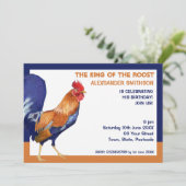 Rooster grens Birthday Party Invitation Kaart (Staand voorkant)