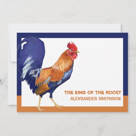 Rooster grens Birthday Party Invitation Kaart (Achterkant)
