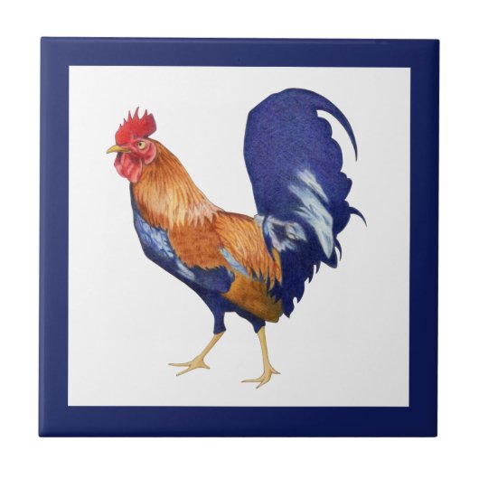 Rooster grens Tile Tegeltje (Voorkant)