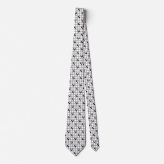 Rooster Grey Plaid Stropdas (Voorkant)