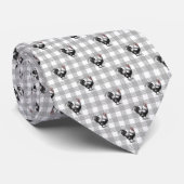 Rooster Grey Plaid Stropdas (Opgerold)