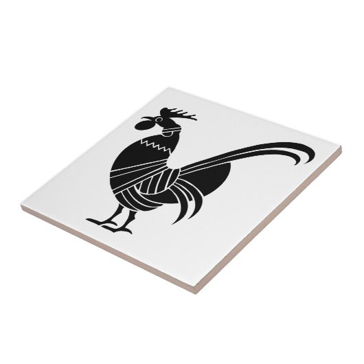Rooster, Grieks reliëf Tegeltje (Zijkant)