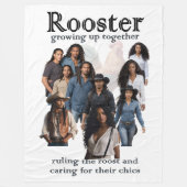 Rooster Grow Up Together Cover Art Sherpa Throw Fleece Deken (Voorkant)