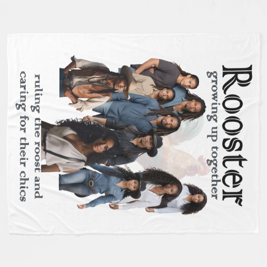 Rooster Grow Up Together Cover Art Sherpa Throw Fleece Deken (Voorkant (Horizontaal))