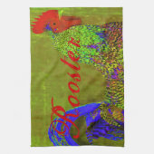 Rooster-handdoeken set van 3. Kobaltblauw, rood, g Theedoek (Verticaal)