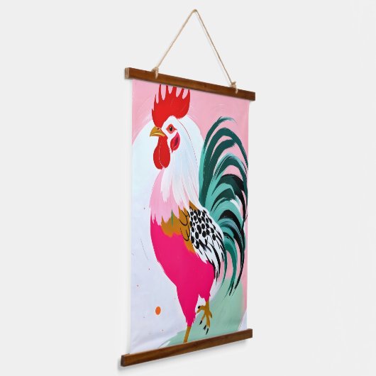 Rooster Hangend Wandkleed (Gebogen)