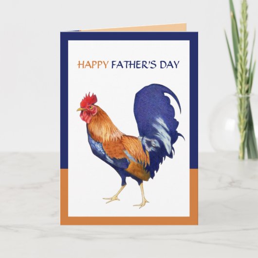 Rooster Happy Vaderdag Card Kaart (Voorkant)